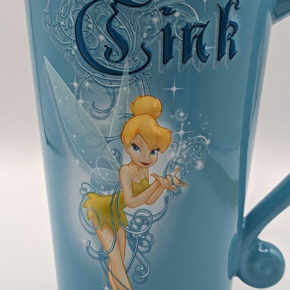 Disney Tinkerbell 3D Blue Tall Ceramic Mug, Enchanting Fairies Collection, 6.25" - Picture 3 of 10